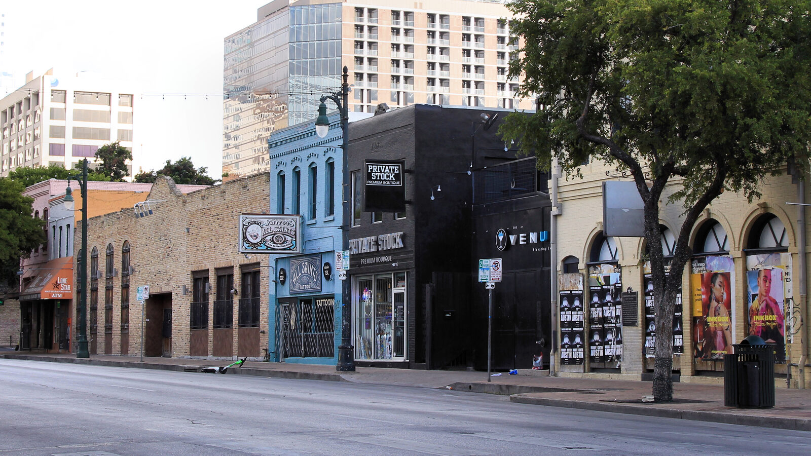The East Sixth Street district in Austin, Texas